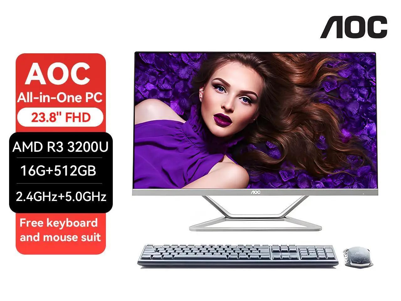 AOC ο PC ũž ǻ, AMD 3200U + 16G RAM + 512G SSD LCD ȭ, ӿ PC, DDR4 , PC ̸,  11, 24 ġ